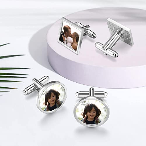 Gemelos Personalizados con Foto para Hombre 2 Pares miniatura 2