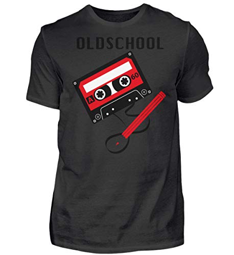 T-shirt pour homme Oldschool Tape noir en taille Large pour un look quotidien