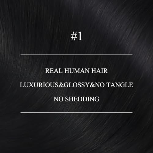 Image of YoungSee Black Nano Ring Hair Extensions Human Hair 24 Inch Nano Beads Hair Extensions Human Hair Jet Black Nanolink Hair Extension Cold Fusion Nano-Tip Hair Extension for Long Hair 50 Strands 50g