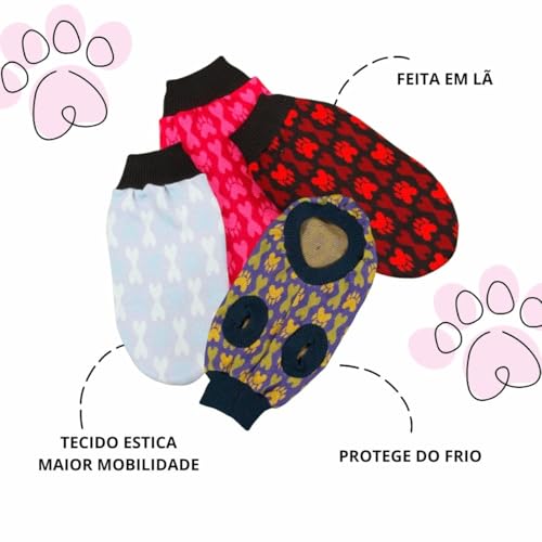Kit 5 Roupa Roupinha Pet Cachorro Pinscher Filhotes Raças Micro Tamanho Mini Tricot Lã Quentinha Con