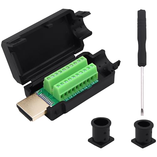 YARCHONN Conector HDMI macho sin soldadura, conector rápido para placa de ruptura de terminal, módulo de señal con carcasa para reparación DIY