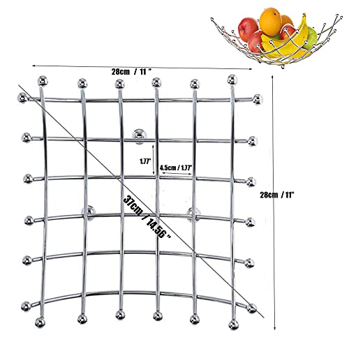 Ipstyle Fruit Basket Countertop Fruit Bowl Holder & Decorative Bowl Stand With Free Screws, Perfect For Fruit, Vegetables, Snacks, Household Items, And Much More (Silver) #TOP3