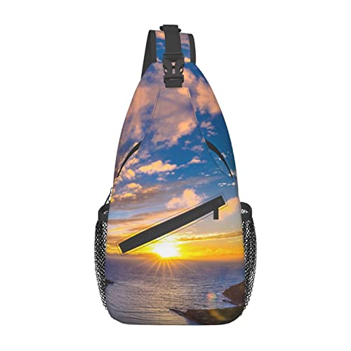 Sac à bandoulière imprimé Sunrise pour la course à pied et vos randonnées