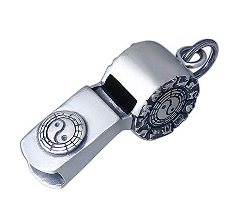 Silbato colgante de supervivencia en plata 925 para hombres y mujeres
