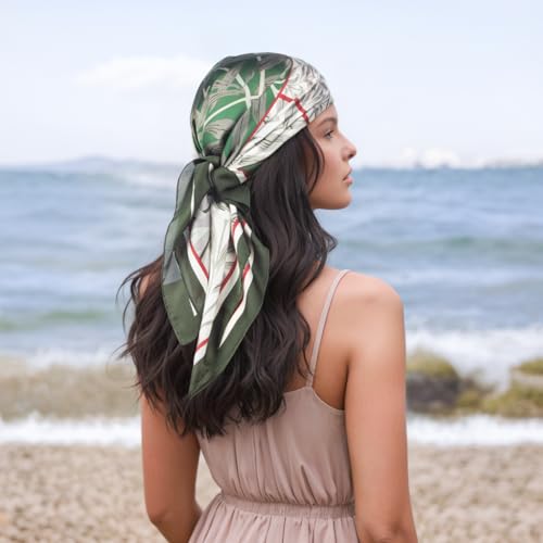 Head Scarf Like Silk Scarffor Women Hair Wrapping Bandana Square Scarves 27 Inches