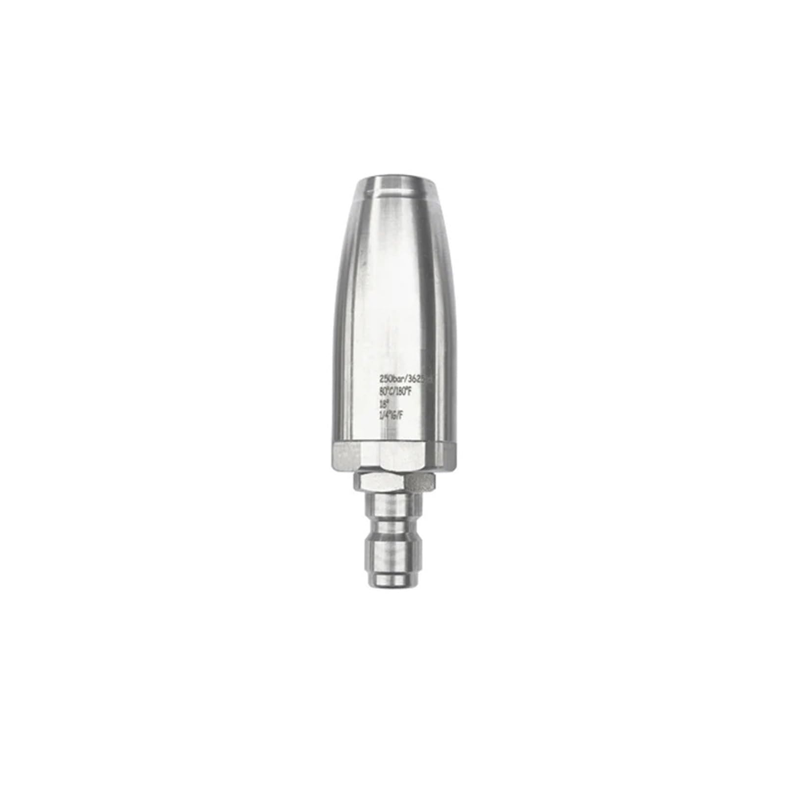Boquilla turbo en acero inox de alta presión y conector rápido para acabados impecables