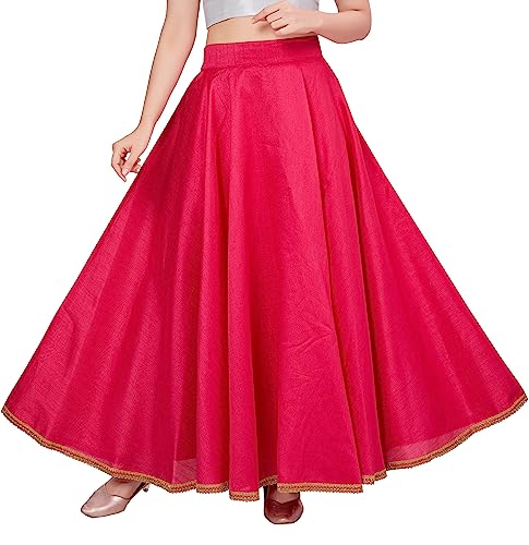 Studio Shringaar Women's Poly Silk Skirt/Lehenga With 8 Meters Maxi Flare (Double Ghera)