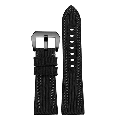 Bracelet nylon cuir pour Panerai PAM441 24mm avec attache invisible