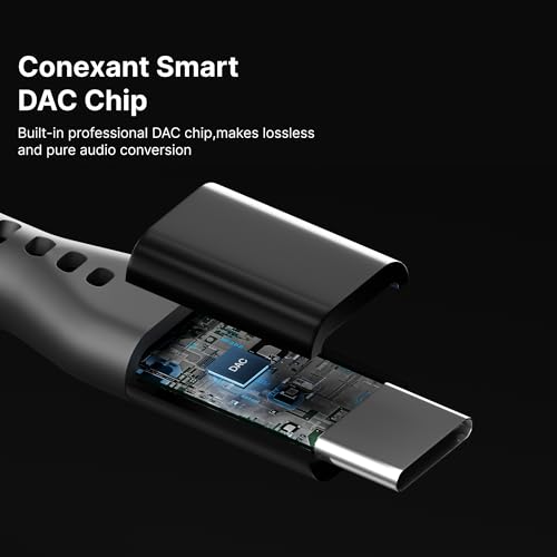 Image of Basesailor USB C to 3.5mm Audio Jack Adapter | Type C to AUX Headphone Converter with DAC | Compatible with iPhone 15 /16 /17 Series, OnePlus, Google, Nothing, Motorola | Durable Design By AILKIN