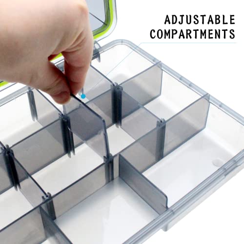Gefischtter 2Pcs Fishing Tackle Boxes Storage Box Organizer With Removable Dividers Clear Waterproof Transparent Storage Trays For Fishing Lures, Baits, Hooks (Transparent Grey) #TOP4