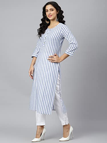Image of ANNI DESIGNER Women's Cotton Blend Straight Fit Kurta