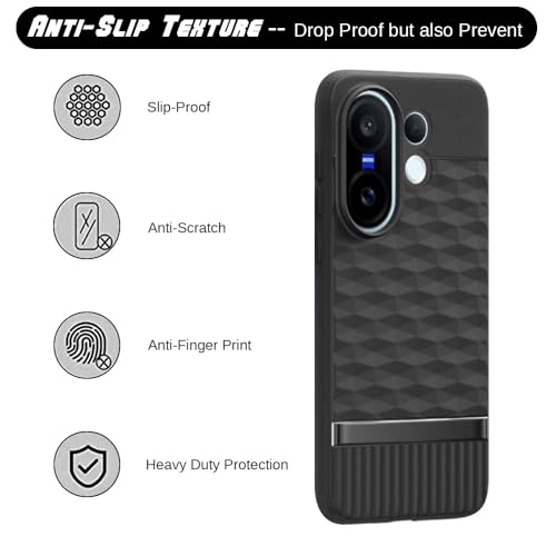Image of Shockproof Case for Vivo X200 FE 5G | Full Camera Protection | TPU Flexible Back Cover for Vivo X200 FE 5G (Matte Black)