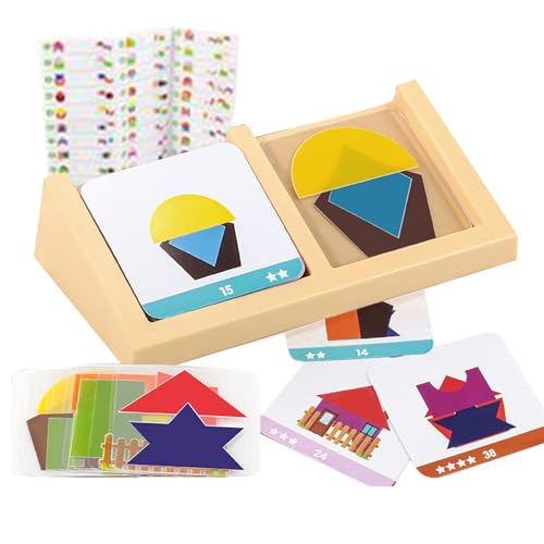 Tangrams para Niños | Juguetes Apilables Geométricos para Niños Pequeños,Actividades Preescolar, Primaria, Hogar y Aula