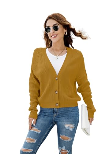 Image of TASAMO Womens Cardigan Sweaters 2026 Fall Cropped Lightweight Sweater
