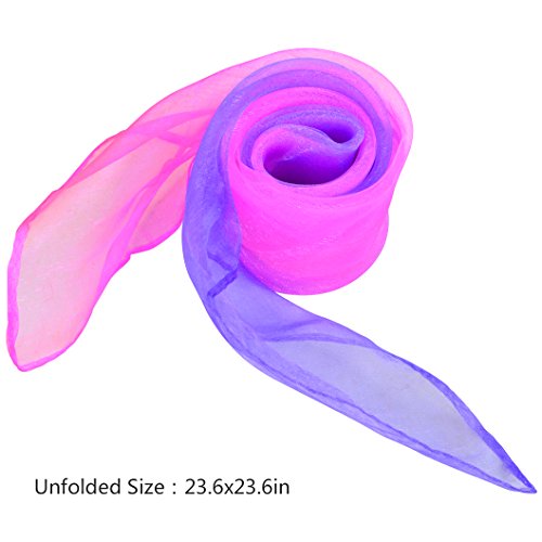 30pcs Dance Scarves Square Juggling Scarf Magic Scarves, Magic Tricks Performance Props Accessories Movement Scarves Rhythm Band Scarf 24 by 24 Inches Random Graduated Colors Handkerchief2