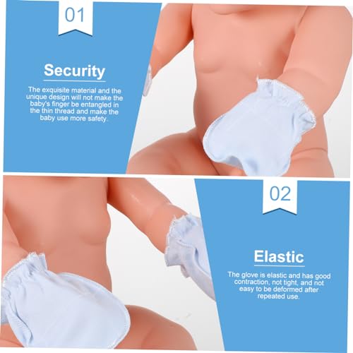 SAFIGLE 5Pairs Newborn Cotton Protective Mitts Comfortable Scratch Resistant Gloves for Boy Girl Moisture Absorbing Durable Winter Mittens3