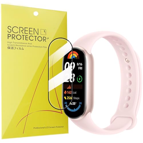 Lamshaw Compatible for Xiaomi Smart Band 9 Screen Protector, [3 Pack] 3D Full Coverage PET Soft Screen Protector Film Compatible for Xiaomi Smart Band 9 (3 Pack)