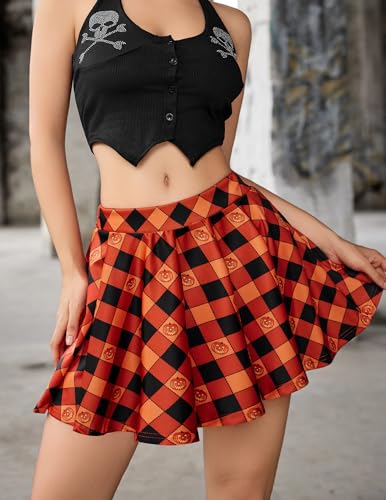 Avidlove Pleated Mini Skirt Plaid Skirts High Waist A Line Skater Skirt for Lingerie Schoolgirl
