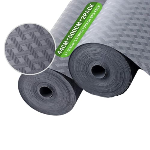 44*500cm Drawer Liners，2pack Shelf Liners for Kitchen Cabinets，Refrigerator Liners Waterproof & Oil-Proof Kitchen Cupboard Liner Plastic Drawer Mats EVA Material Non Adhesive Fridge Liner for Shelves