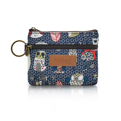 Image of Coin Bag, Waterproof Coin Wallet Small Coin Purse with Zipper and Keyring, Cute Coin Pouch for Women and Girls, Change Purse Mini Storage Bag for Coin, Cards, Keys, Lipsticks (dark blue)
