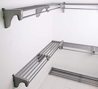 EZ Shelf - Walk in Closet System - 5 Pack - Expandable Closet Shelf with Hanging Rod (Each 40.5–73”) - with 4 End Brackets - Silver - Strong - Easy to Install – Alternative to Wire Closet Shelving