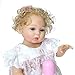 iCradle Angelbaby Cute Realistic 19 inch Reborn Baby Dolls Girls Silicone Full Body Blonde Hair Blue Eyes Bebe Real Life Reborn Dolls with Clothes for Ages 3+