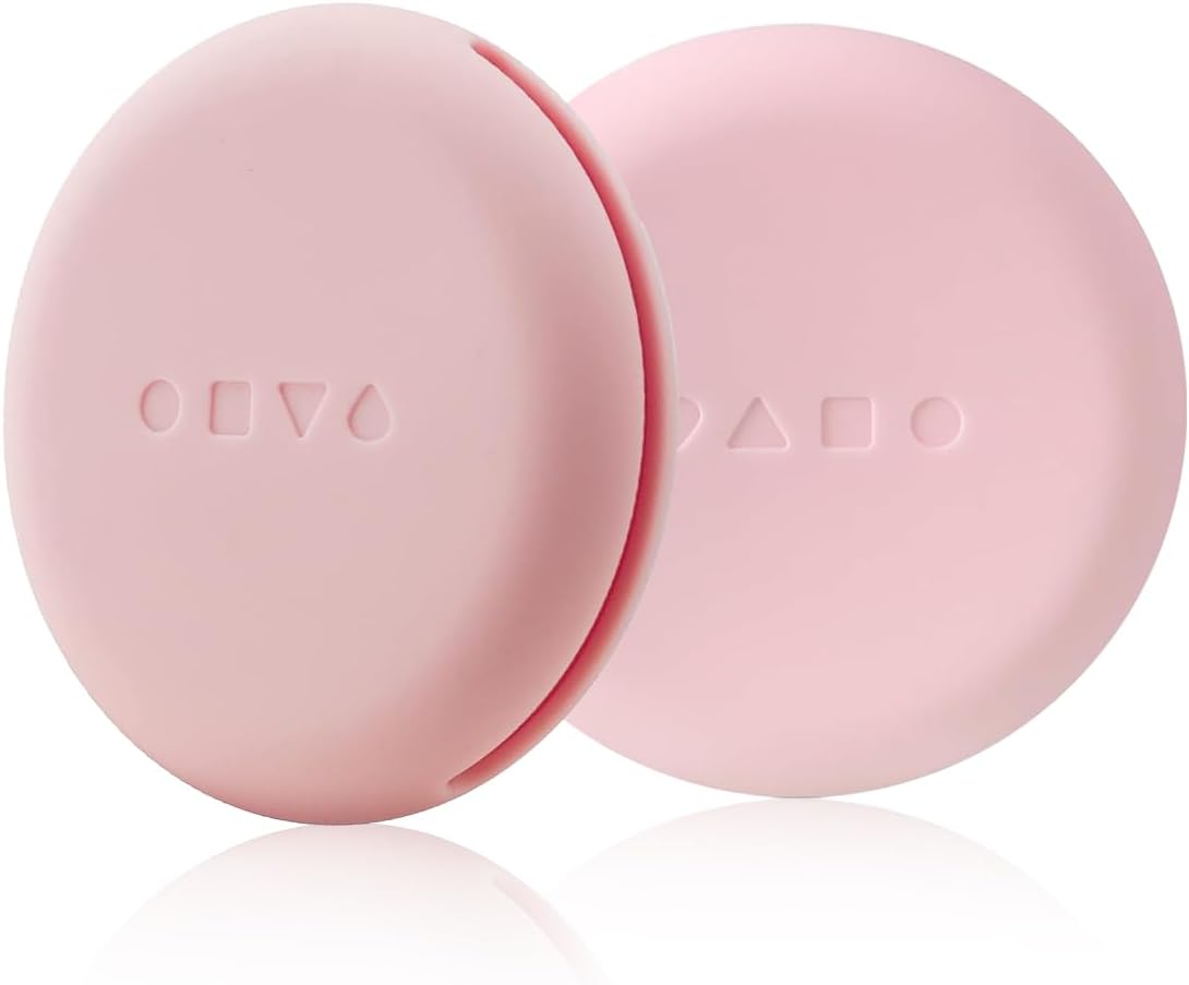 MAYCREATE® Silicone Makeup Sponge Puff Holder, Travel Powder Puff Case Organizer, Soft & Durable Beauty Blender Storage - Pink