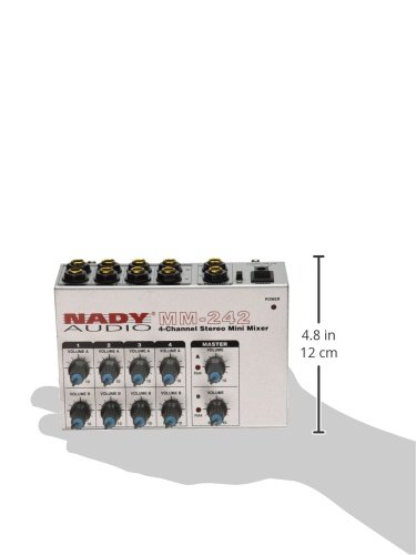 Nady Mm-242 4 Stereo / 8 Mono Channel Mini Mixer With Mono/Stereo Mode, ¼” Inputs And Outputs – Battery Powered, Or Use Optional Ac Adapter #TOP4