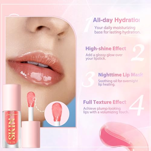 Langmanni Moisturizing Lip Oil,No-Sticky Lip Gloss Lip Balm Lip Care,Fruit Flavoured Lip Oil For Dry Lip'S Moisturizing Hydrating And Nourishing thumb #3