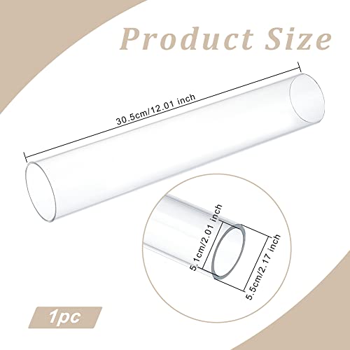 OLYCRAFT 305x55 mm Acryl Rundrohr Transparent Starres Acrylrohr Klar Rund Hohl Rund Stangenstange Hohl Acrylrohr Für DIY Bastelarbeiten Lampen Aquarien Architekturmodellbau