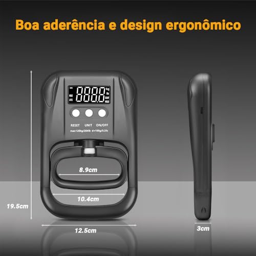 Testador de Força de Aderência de 120 Kg, Dinamometro, Dinamômetro de Aderência de Mão, Testador Dig