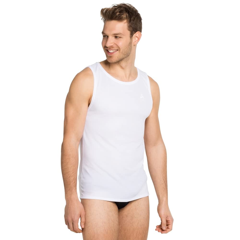 Odlo Herren Active F-Dry Light Eco_141172 Funktionsunterwäsche Tanktop, Weiß, XL EU & Unterhemd Damen Kurzarm Active F-Dry Light I Funktionsshirt I Funktionsunterwäsche