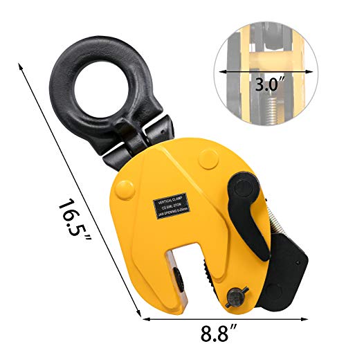 Vevor Lifting Clamp 6600Lbs/3T, Working Load Vertical Plate Clamp 0-1Inch/25Mm Jaw Opening, Industrial Steel Plate Clamp, Sheet Metal Lifting Clamp, Plate Lifting Clamp, Handling Lifting Equipment #TOP1