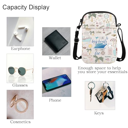 I Like Big Boats and I Cannot Lie Crossbody Bags Sailing Boating Nautical Gift Cruise Vacation Travel Bag Boat Lovers Gift4