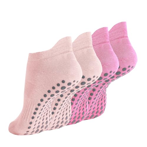 Women's Yoga Pilates Socks-Non-Slip Yoga Sport Socks-Suitable for Ballet and Fitness-4 Pairs