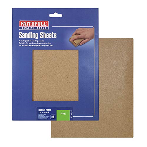 Faithfull AGPP5F 230 x 280mm Glasspaper Fine Sheets (Pack of 5)