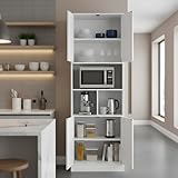 GOKHOMX Armario Multiusos Blanco con 4 Puertas, Armario 60 cm Ancho y 40 cm Profundidad