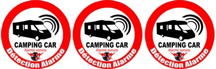 Alarme pour camping car - 3fois 5cm - Sticker/autocollant