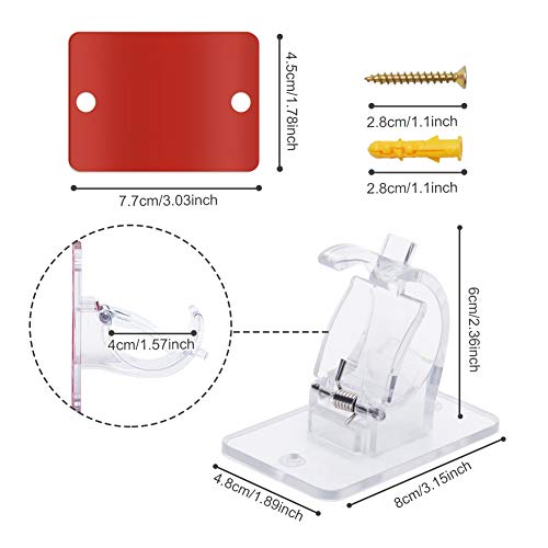 8 Pcs Transparent Curtain Rod Holder W/ Mount Screws, Self Adhesive Curtain Rod Fixed Bracket Plastic Crossbar Wall Hooks Fits Support 1.5-3.9 Cm Curtain Poles Or Bathroom Towel Rod #TOP4