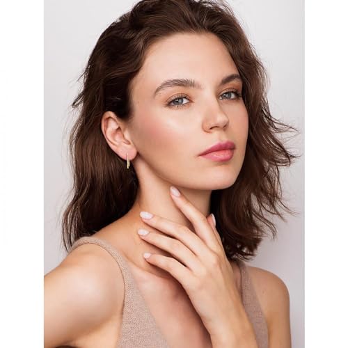 AINUOSHI Moissanite Hoop Earrings for Women, Yellow/ White Gold VVS1 Clarity Minimalist Tiny Cartilage Hoops Earrings 925 Sterling Silver Small Open Huggie Earrings Hypoallergenic with Jewelry Box Packed2