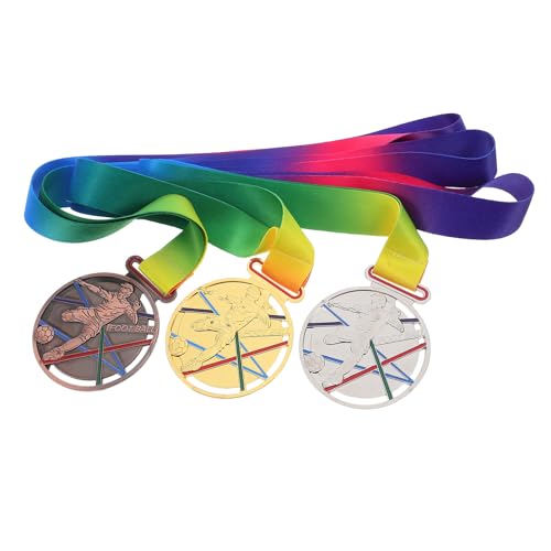 Medallas de fútbol de aleación maciza POPETPOP distinción para tres primeros puestos