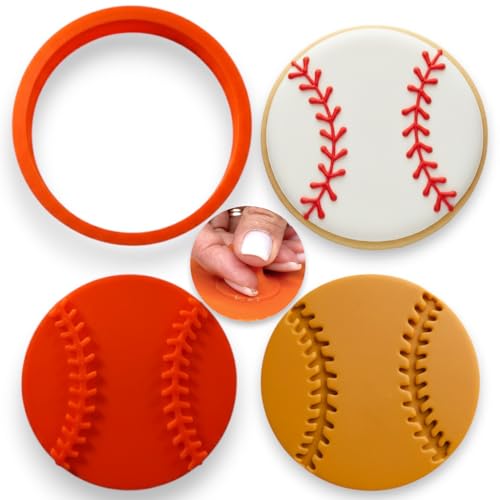 Softball Cookie Cutter with Stamp