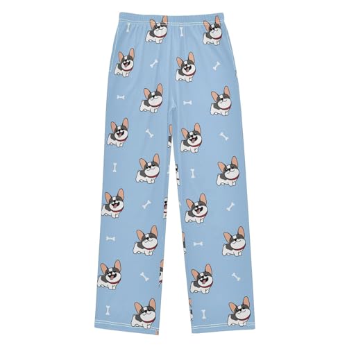 ZZKKO Cute French Bulldog Cartoon Boys Pants for Kids Jogger Pants with Pockets S-XL