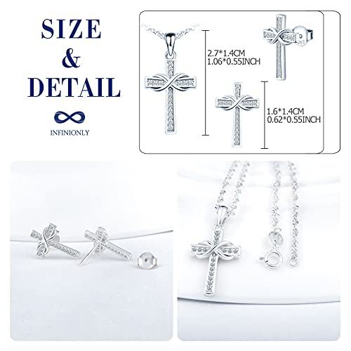 Collar pendientes de plata 925 que no manchan la piel con circones 2
