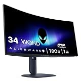 Alienware 34 Gaming Monitor - AW3425DWM, WQHD (3440x1440), 21:9 1500R Curved, 180Hz, VA, 1ms, AMD FreeSync Premium, VESA AdaptiveSync, 95% DCI-P3, HDR400, DisplayPort, 2 HDMI, 3 USB, 3 Year Warranty