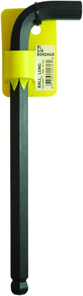 Bondhus 15718 5/8 Ball End Tip Hex Key L-Wrench with ProGuard Finish, Tagged and Barcoded, Long Arm