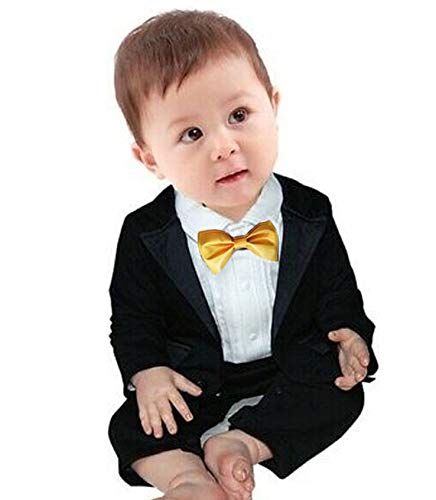 RR DESIGN Essential Satin Neck Bow tie for Infants(Newborn - 24 Months)-Gold