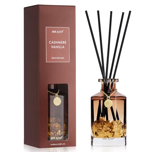 Airkeep Reed Diffuser Set,Cashmere Vanilla Luxury Scented Diffuser with Sticks Long Lasting Home...