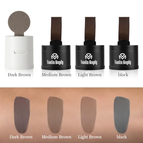 Ansatzpuder - Haaransatz Ausbessern & Haarausfall Abdecken, Haaransatz Puder, Langanhaltend Haaransatz Puder für Frauen und Männer, Haarfasern/Haartopper Alternative (Dunkelbraun)