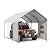 Prime Garden 10x15 ft Metal Carport, Heavy Duty Car Port with Galvanized Steel Roof and Stable Base, Outdoor Garage Shelter with Storage Pocket for Car, Boats and Truck